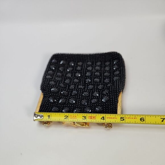 Vtg Kiss Lock Beaded Clutch Purse Evening Bag Chain Hand Made Hong Kong - Picture 12 of 12